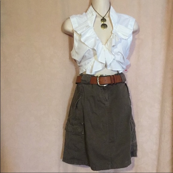 J. Crew Dresses & Skirts - Army OD green J.Crew cargo skirt size 0 EUC